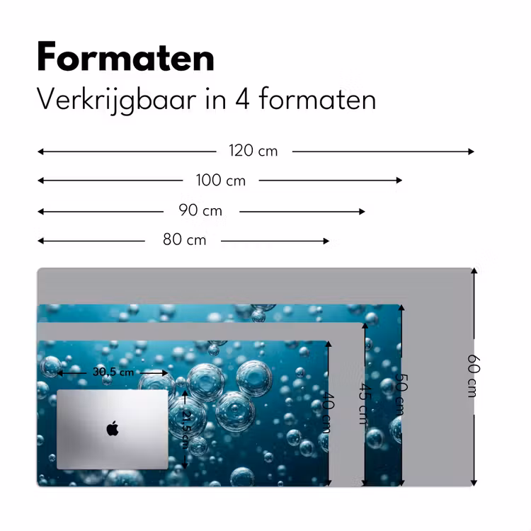 Luchtbellen - Dynamisch - Blauw Muismat XXL klein -sfeer5