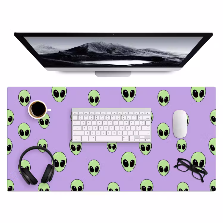 Alien - Retro - Lila Muismat XXL klein 681 -3d