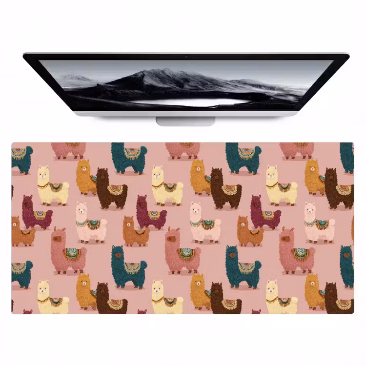 Alpaca's - Patroon - Kleurrijk Muismat XXL klein 681 -zzz3d