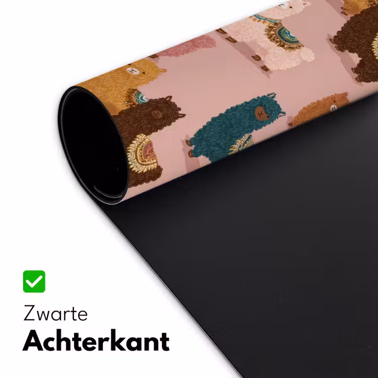 Alpaca's - Patroon - Kleurrijk Muismat XXL klein 681 -sfeer2