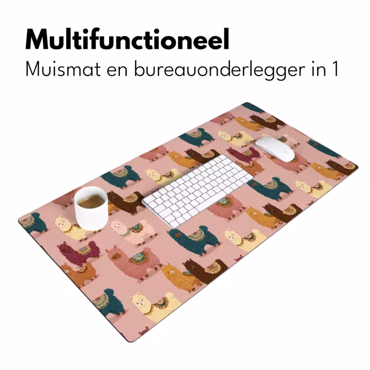Alpaca's - Patroon - Kleurrijk Muismat XXL klein 681 -sfeer4