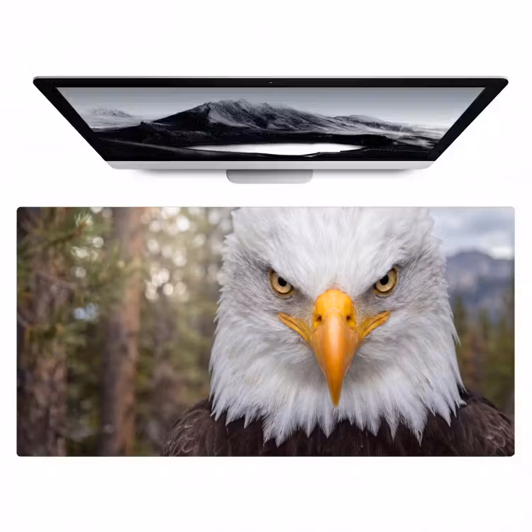 Amerikaans - Zeearend - Portret - Geel Muismat XXL klein -zzz3d