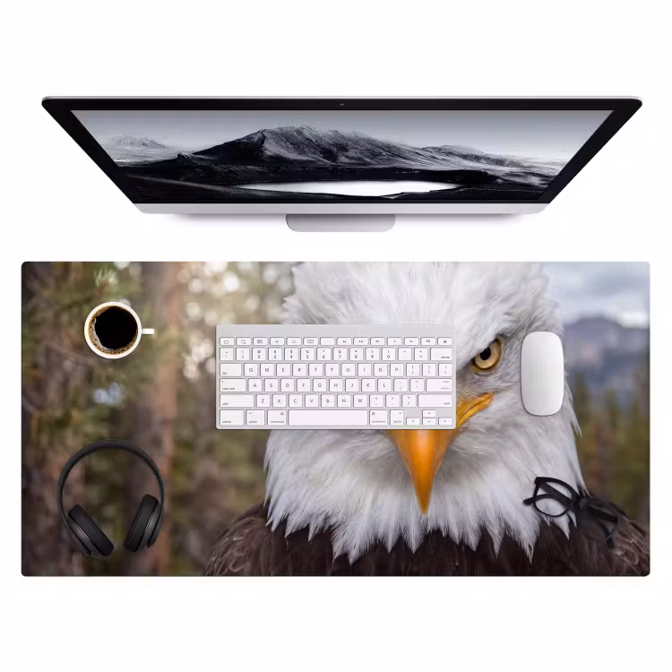Amerikaans - Zeearend - Portret - Geel Muismat XXL klein -3d