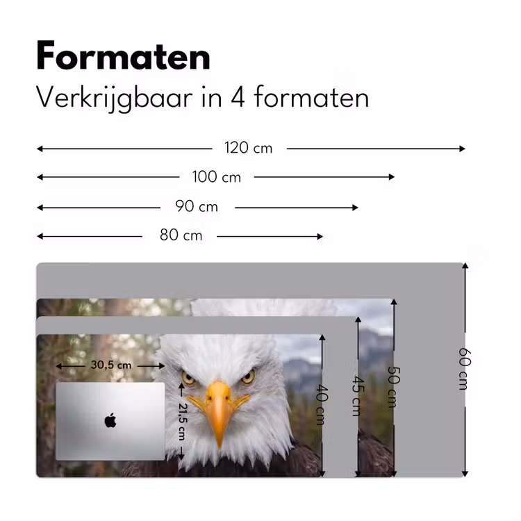 Amerikaans - Zeearend - Portret - Geel Muismat XXL klein -sfeer5