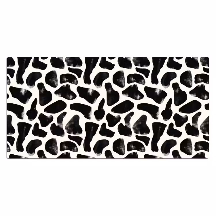 Dierenpatroon - Vlekken - Zwart - Wit Muismat XXL klein 681 -3d_leeg