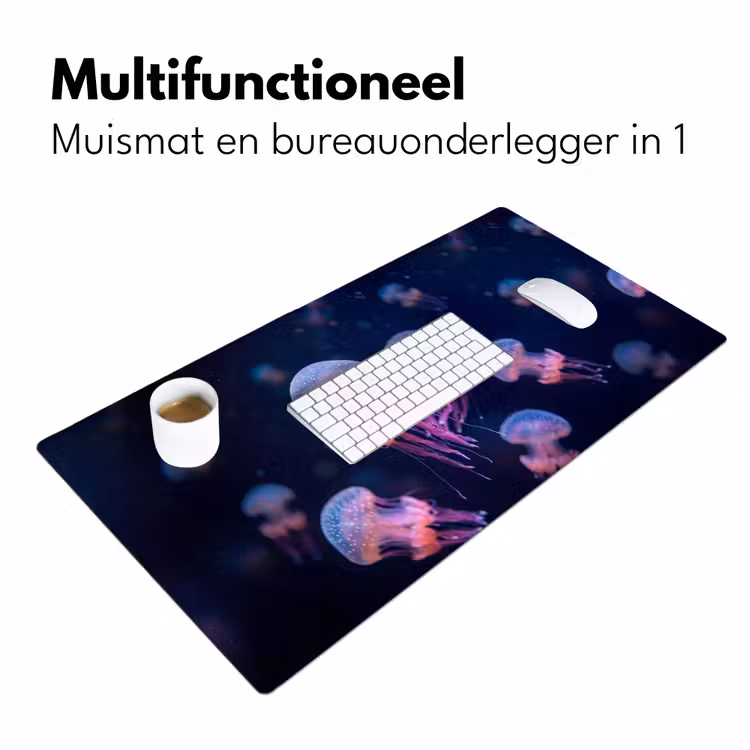 Dier - Onderwater - Natuur - Roze - Mysterieus Muismat XXL klein -sfeer4