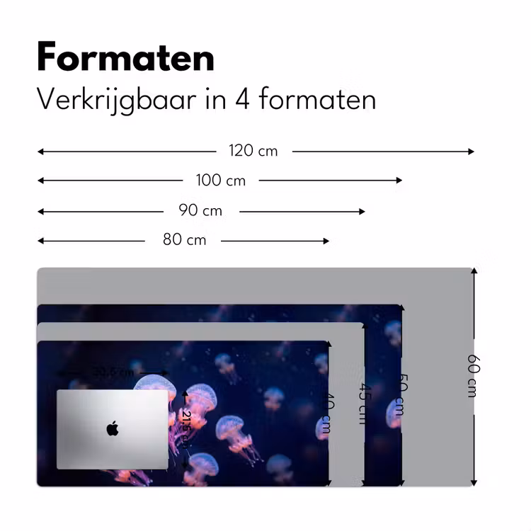 Dier - Onderwater - Natuur - Roze - Mysterieus Muismat XXL klein -sfeer5
