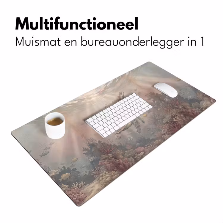 Dier - Onderwater - Oceaan - Illustratie - Zeeleven Muismat XXL klein -sfeer4