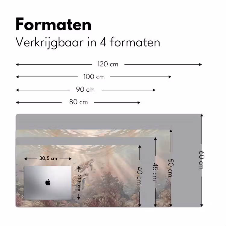 Dier - Onderwater - Oceaan - Illustratie - Zeeleven Muismat XXL klein -sfeer5