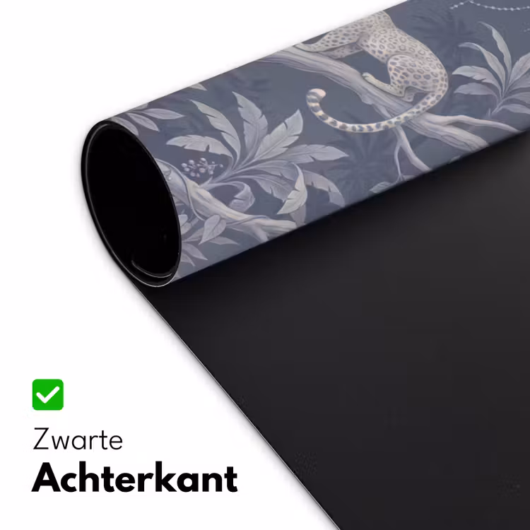 Dieren - Jungle - Illustratie - Bomen - Blauw Muismat XXL klein -sfeer2