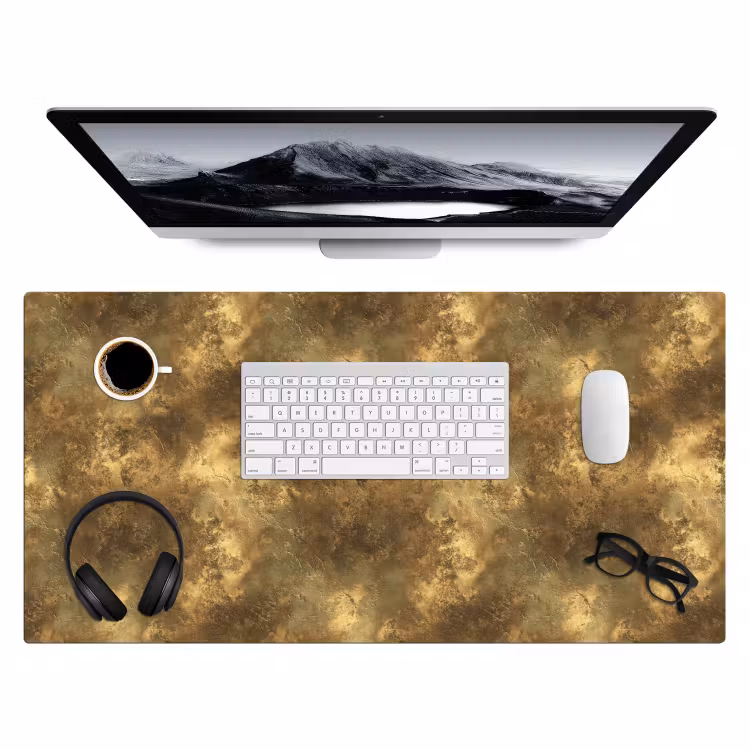 Antiek - Metaallook - Goud Muismat XXL klein 681 -3d