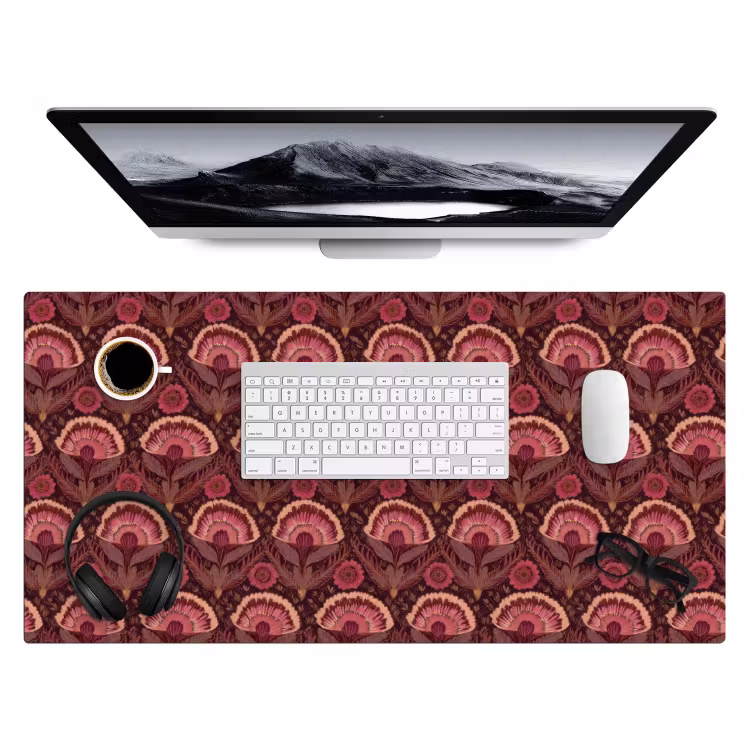 Antiek - Bloemen - Kleurrijk Muismat XXL klein 681 -3d