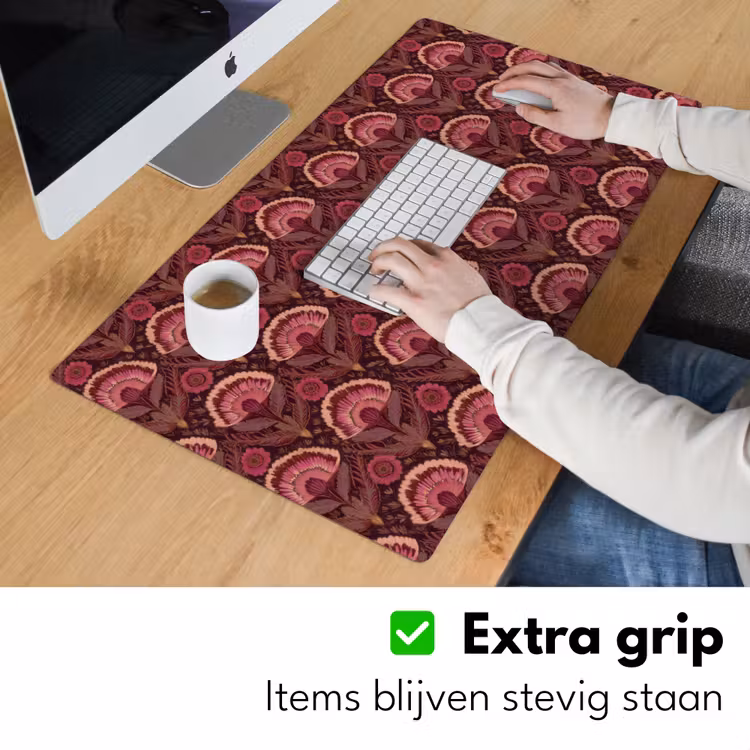 Antiek - Bloemen - Kleurrijk Muismat XXL klein 681 -sfeer3