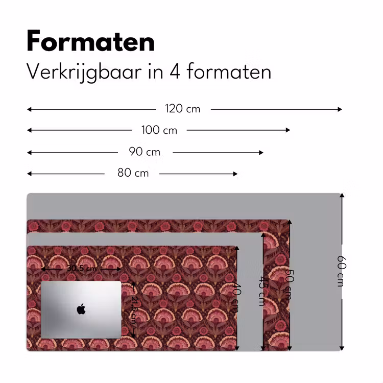 Antiek - Bloemen - Kleurrijk Muismat XXL klein 681 -sfeer5