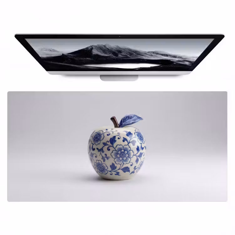 Appel - Blauw - Klassiek Muismat XXL klein -zzz3d