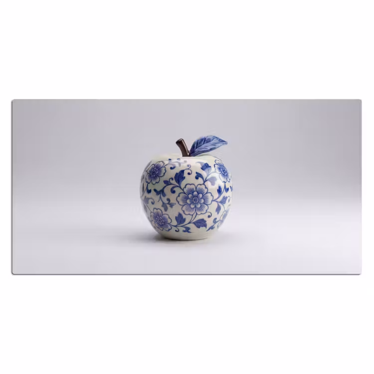 Appel - Blauw - Klassiek Muismat XXL klein -3d_leeg