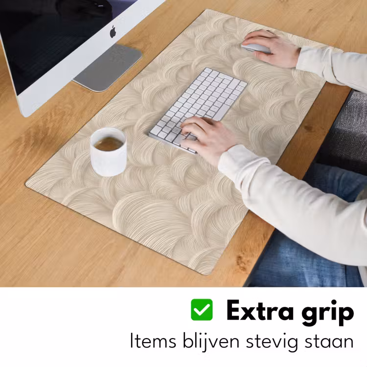Bogen - Patroon - Beige Muismat XXL klein 681 -sfeer3