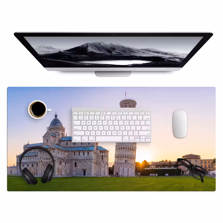 Architectuur - Toren - Pisa - Italië - Zonsondergang Muismat XXL klein -3d