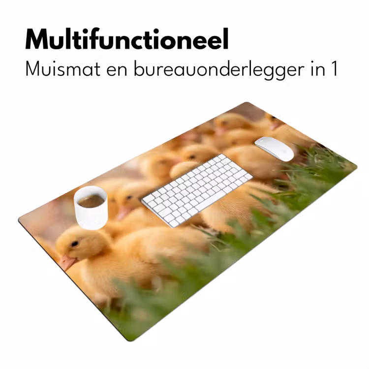 Pijltje - Eend - Natuur - Geel Muismat XXL klein -sfeer4