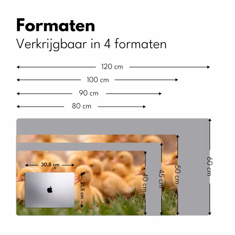 Pijltje - Eend - Natuur - Geel Muismat XXL klein -sfeer5