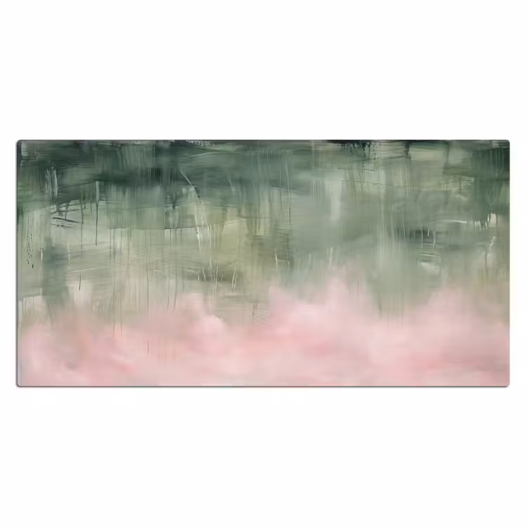 Kunst - Abstract - Modern - Groen - Roze Muismat XXL klein -3d_leeg