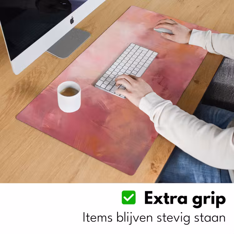 Kunst - Vloeiend - Pastel - Abstract Muismat XXL klein -sfeer3