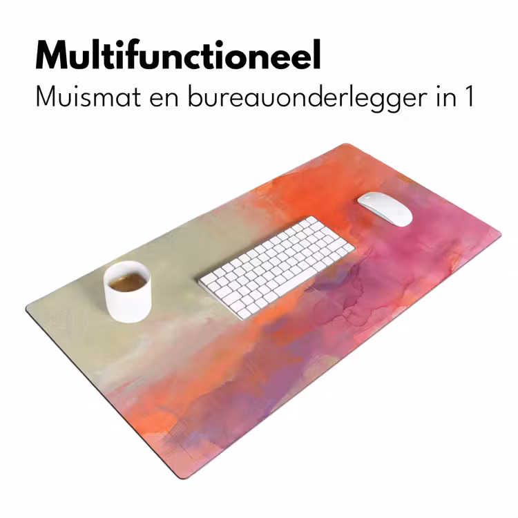 Kunst - Vloeiend - Overgangen - Oranje Muismat XXL klein -sfeer4