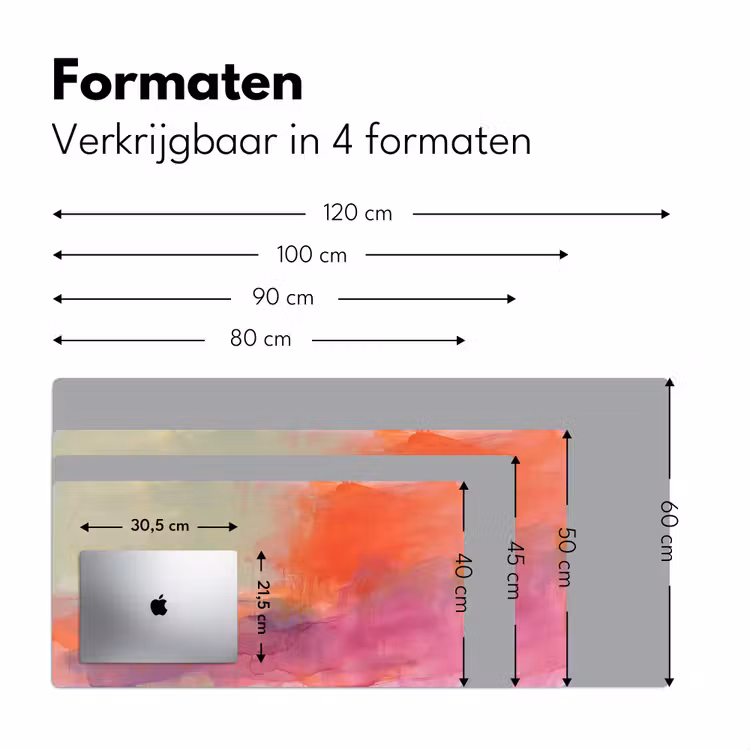 Kunst - Vloeiend - Overgangen - Oranje Muismat XXL klein -sfeer5
