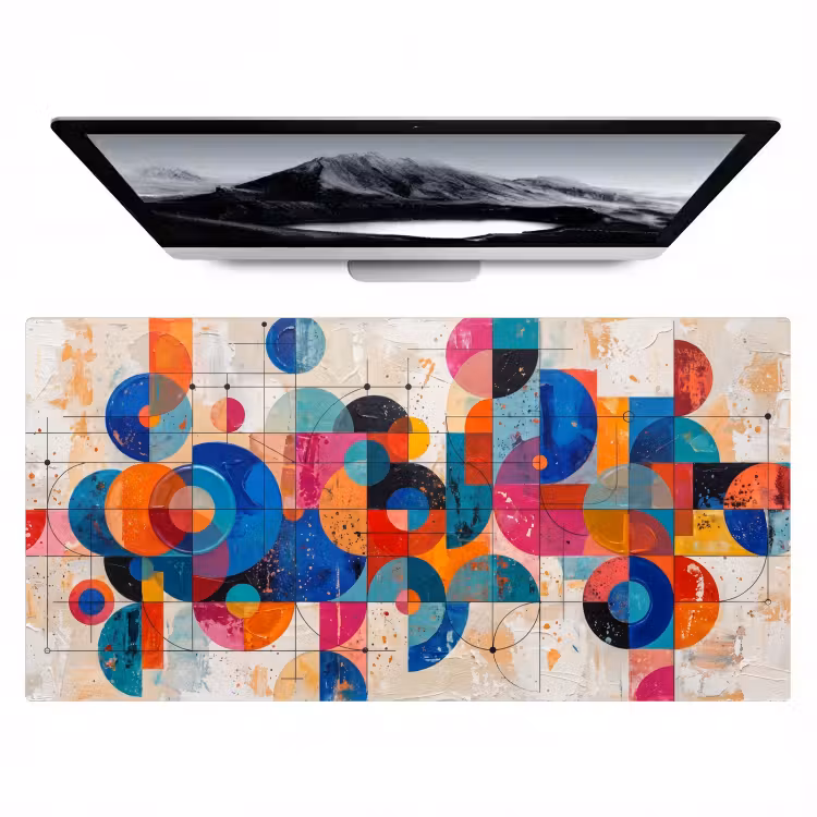Kunst - Geometrisch - Abstract - Kleurrijk Muismat XXL klein -zzz3d