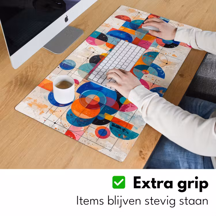Kunst - Geometrisch - Abstract - Kleurrijk Muismat XXL klein -sfeer3