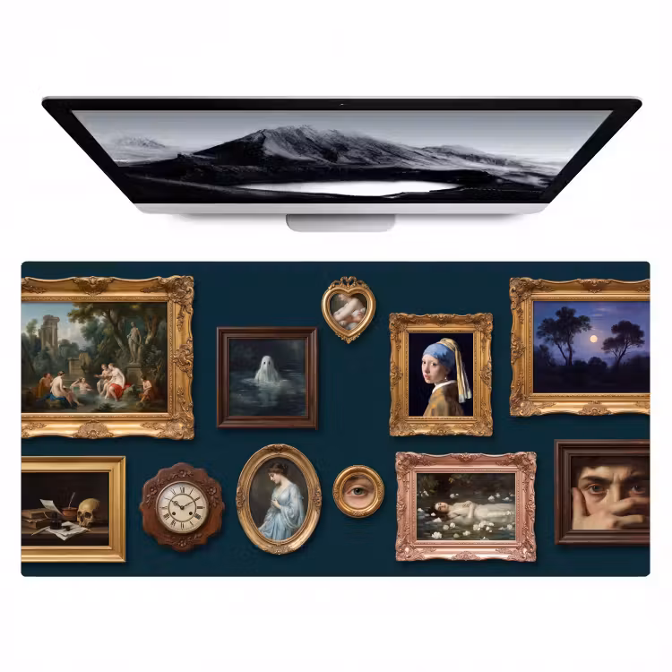 Kunst - Schilderijen - Decoratie - Klassiek - Groen Muismat XXL klein -zzz3d