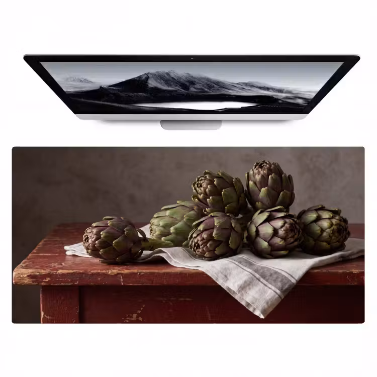 Desk Mat - Artichoke - Food - Rustic - Artisjok - Eten - Rustiek Muismat XXL klein
