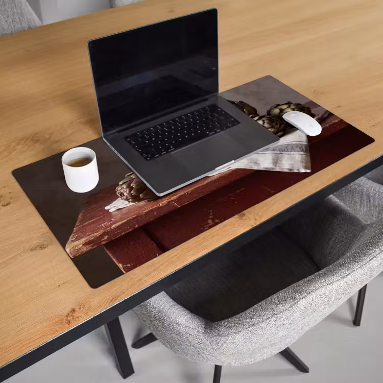 Desk Mat - Artichoke - Food - Rustic - Artisjok - Eten - Rustiek Muismat XXL klein
