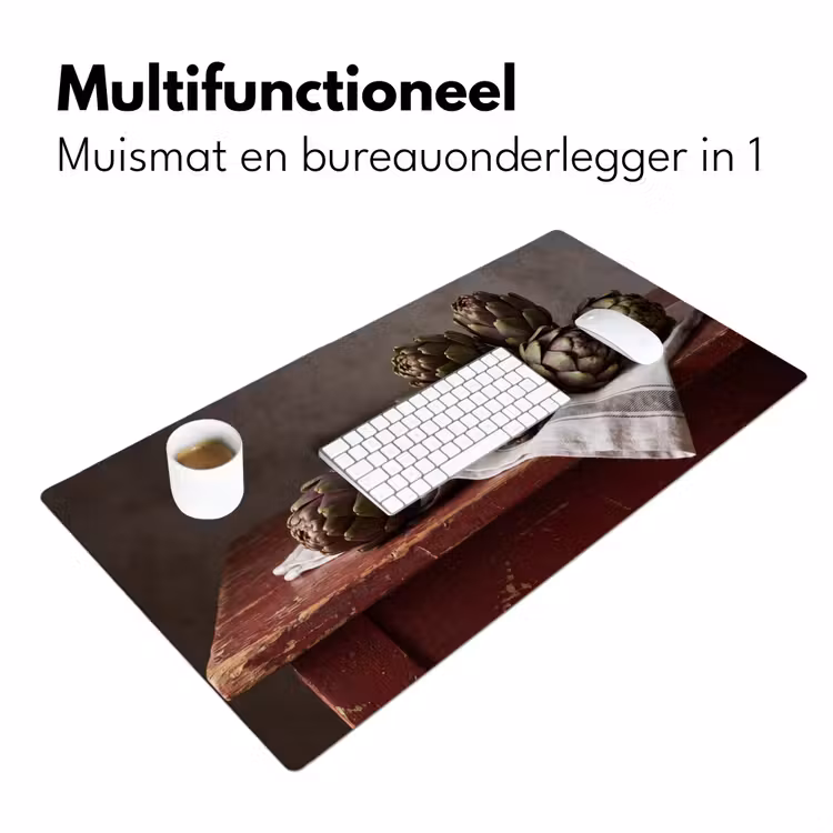 Desk Mat - Artichoke - Food - Rustic - Artisjok - Eten - Rustiek Muismat XXL klein