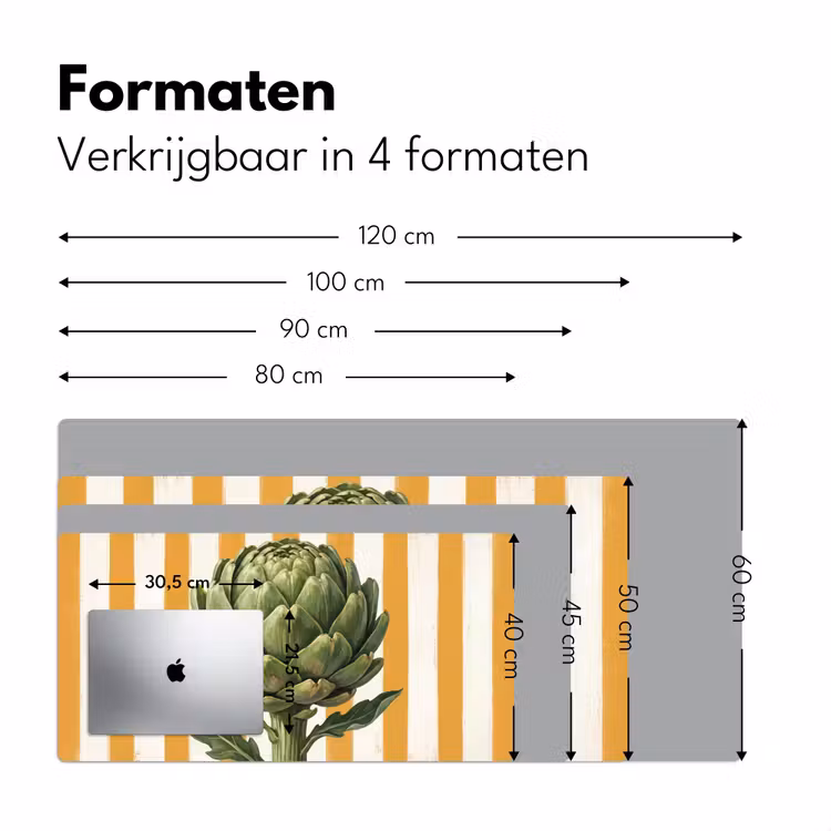 Desk Mat - Artichoke - Modern - Vegetable - Artisjok - Modern - Groente Muismat XXL klein