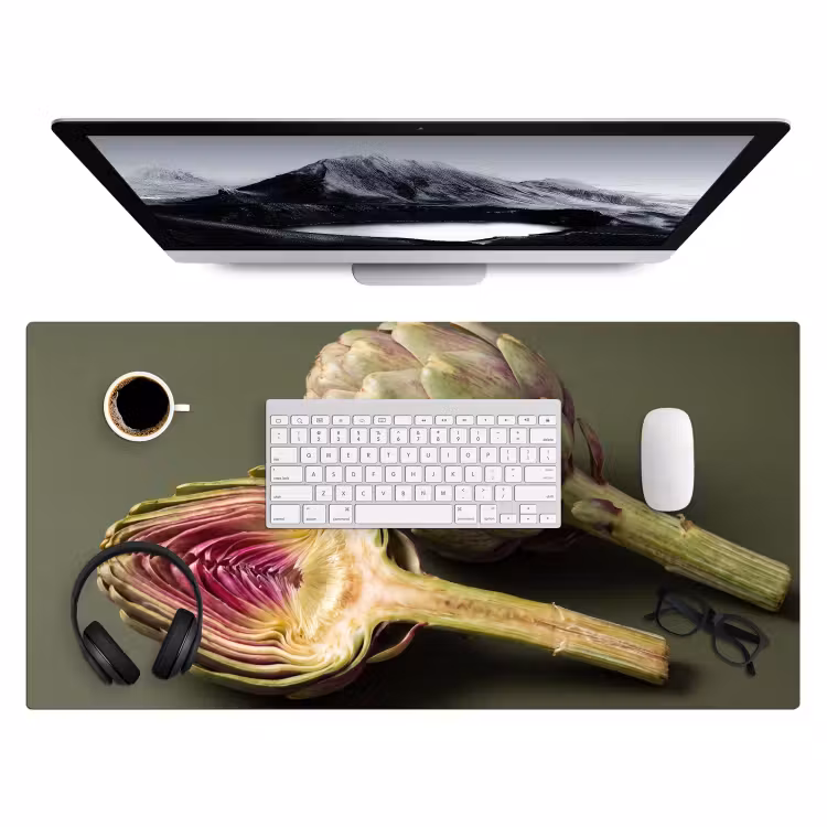 Desk Mat - Artichoke - Purple - Food - Artisjok - Paars - Voedsel Muismat XXL klein