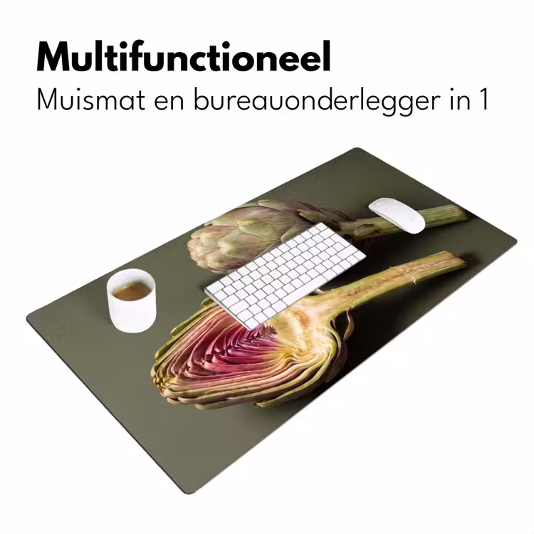 Desk Mat - Artichoke - Purple - Food - Artisjok - Paars - Voedsel Muismat XXL klein