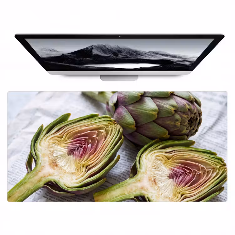 Desk Mat - Artichoke - Sliced - Food - Artisjok - Doorgesneden - Eten Muismat XXL klein
