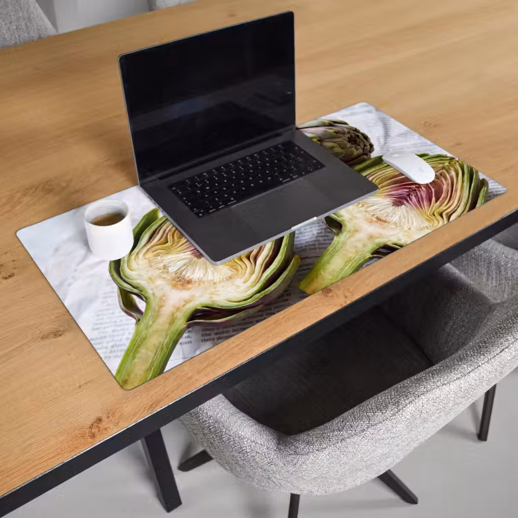 Desk Mat - Artichoke - Sliced - Food - Artisjok - Doorgesneden - Eten Muismat XXL klein