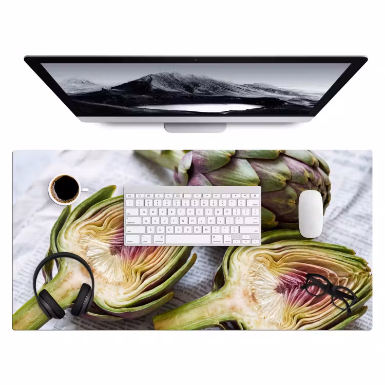 Desk Mat - Artichoke - Sliced - Food - Artisjok - Doorgesneden - Eten Muismat XXL klein