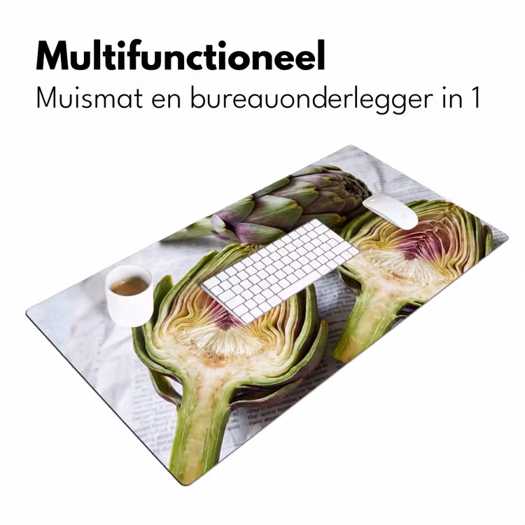 Desk Mat - Artichoke - Sliced - Food - Artisjok - Doorgesneden - Eten Muismat XXL klein
