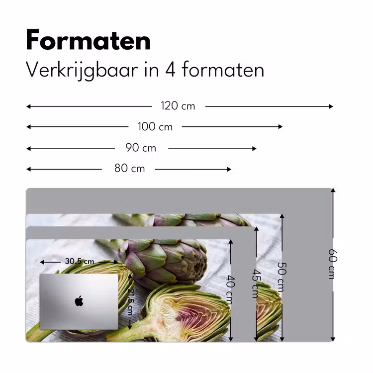 Desk Mat - Artichoke - Sliced - Food - Artisjok - Doorgesneden - Eten Muismat XXL klein