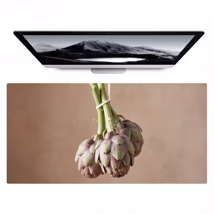 Desk Mat - Artichokes - Hanging - Vegetables - Artisjokken - Hangend - Groenten Muismat XXL klein
