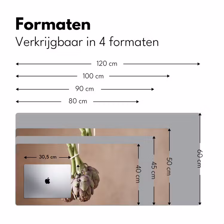 Desk Mat - Artichokes - Hanging - Vegetables - Artisjokken - Hangend - Groenten Muismat XXL klein