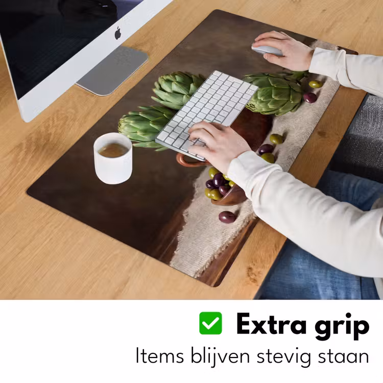 Desk Mat - Artichokes - Olives - Food - Artisjokken - Olijven - Eten Muismat XXL klein
