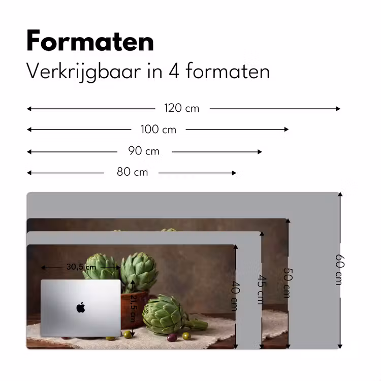 Desk Mat - Artichokes - Olives - Food - Artisjokken - Olijven - Eten Muismat XXL klein