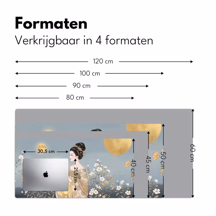 Aziatisch - Vrouw - Kimono Muismat XXL klein -sfeer5