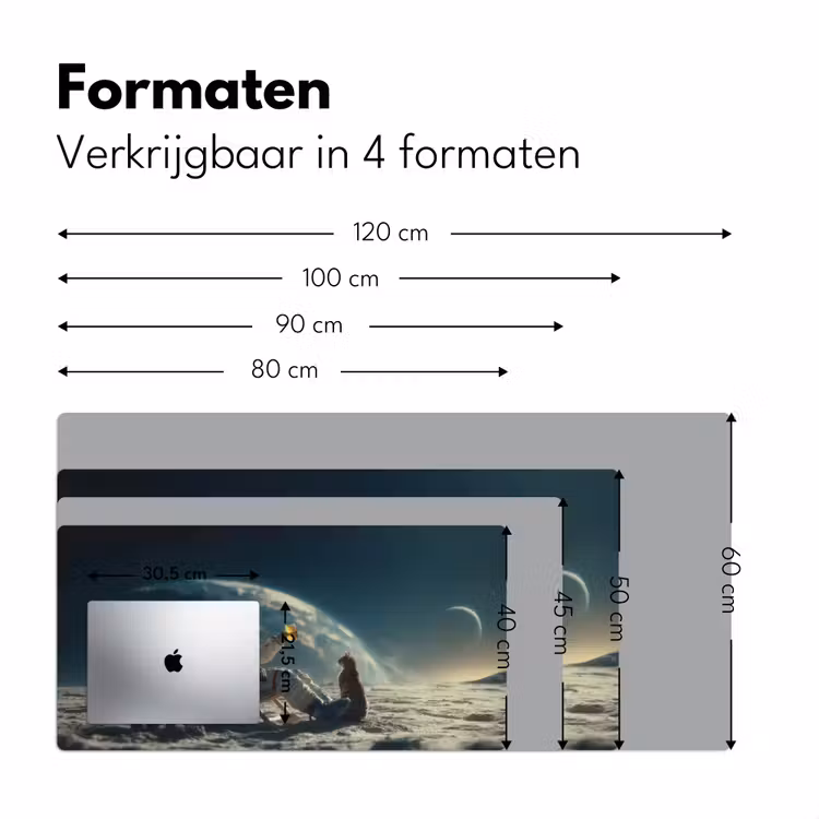 Astronaut - Kat - Glas - Stoel Muismat XXL klein -sfeer5