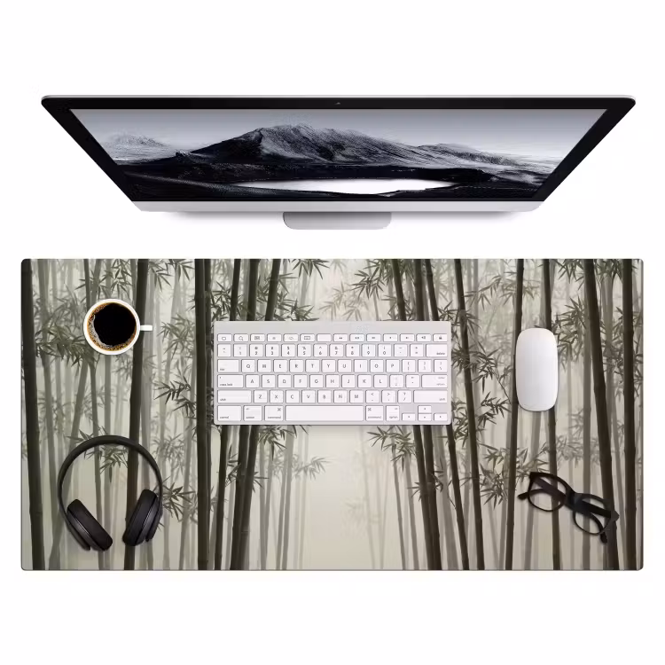 Bamboe - Bos - Mist - Natuur Muismat XXL klein -3d