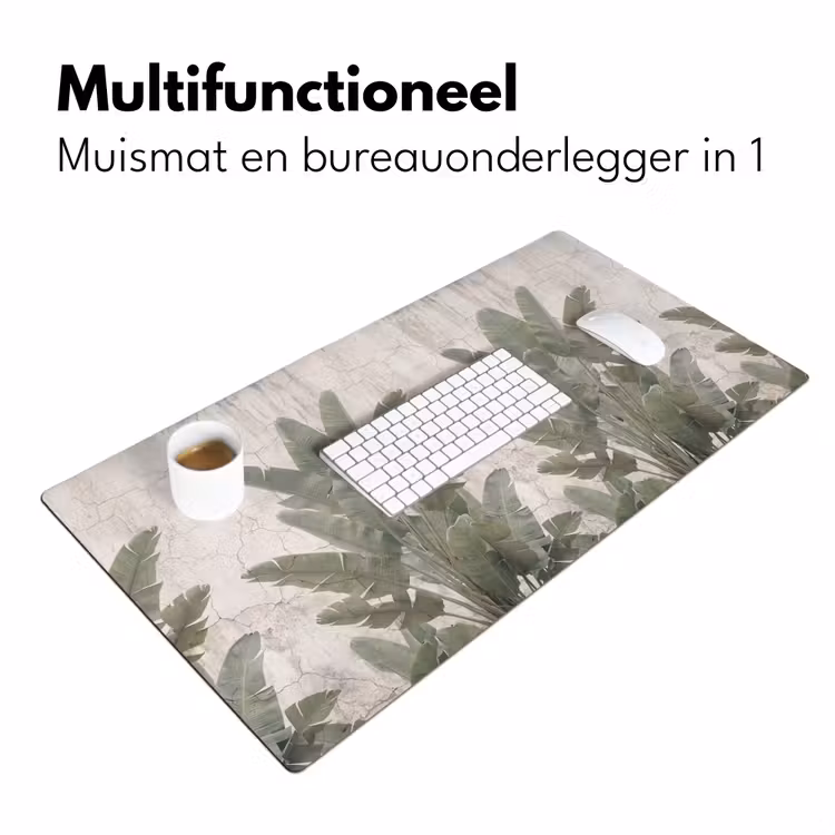 Bananenbladeren - Beton - Groen Muismat XXL klein -sfeer4